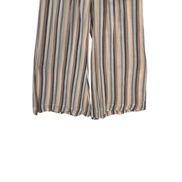 Free People Jones Beach Pants Wide Leg Striped Drawstring Pockets Size Medium - Picture 5 of 10
